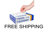 GLOVEMAN DISPOSABLE CLEAR VINYL POWDER & LATEX FREE -- 100 GLOVES BOX (MEDIUM)