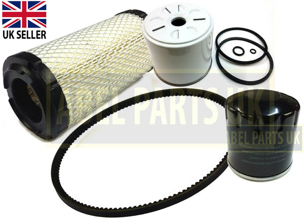 FILTERS KIT AND BELT FOR JCB 8015 (PART NO. 32/919902, 32/401102, 02/630935, 02/631260)